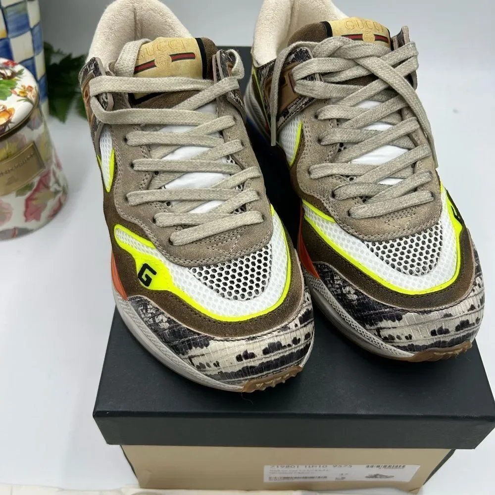 Women's Gucci ultra pace, low top sneakers size 37 made in Italy - Picture 2 of 8